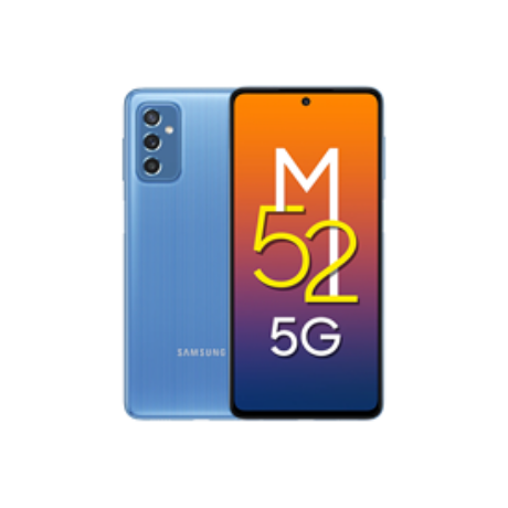 Samsung Galaxy M52 okostelefon - kék | 128GB, 6GB, DualSIM, 5G